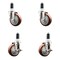 Service Caster 4 Inch 316SS Maroon Poly Swivel 1-3/8 Inch Expanding Stem Caster Brake SCC, 2PK SS316EX20S414-PPUB-MRN-2-TLB-2-138 - alternate 1